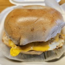 Fox's Bagel & Deli - Breakfast sandwich on plain bagel