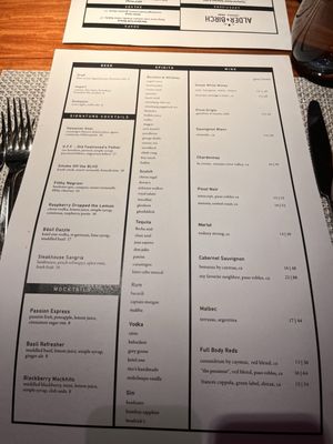 Menu photo 2 Alder & Birch Las Vegas, NV