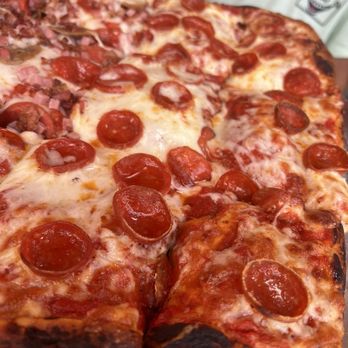 Rocco's Pizza - Sicilian 16" Half Pepperoni & Half Meat Lovers - Pizza Near Me - Hollywood, Florida Rocco's Pizza - Sicilian 16" Half Pepperoni & Half Meat Lovers - Pizza Near Me - Hollywood, Florida