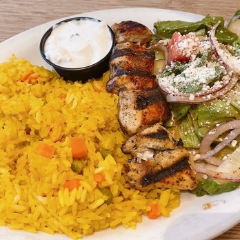 Red Onion - Souvlaki with rice - Breakfast & Brunch Near Me - Caledon, Ontario