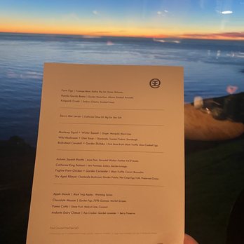 Sierra Mar - Menu for tonight - New American Near Me - Big Sur, California Sierra Mar - Menu for tonight - New American Near Me - Big Sur, California