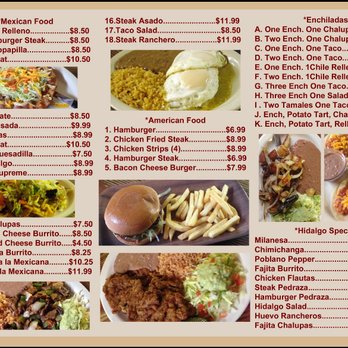 Hidalgo Restaurant - Take out menu - Tex-Mex Near Me - Colorado City, Texas Hidalgo Restaurant - Take out menu - Tex-Mex Near Me - Colorado City, Texas