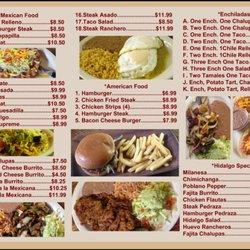 Hidalgo Restaurant - Take out menu