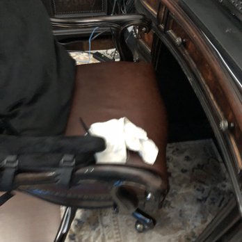 Executives House Cleaning - This was their cleaning cloth on the leather office chair. - Office Cleaning Near Me