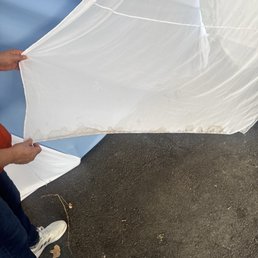 Drapes were stained.
