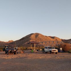 Afton Canyon Campground - The train trestles there in the background have freight trains rolling through every half hour or so: it's actually really peaceful.
