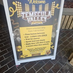 Temecula Valley High School - Sign for front desk