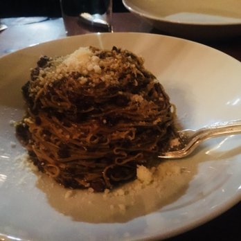 Cascina Spinasse - Tajarin al ragu: Fine hand cut egg pasta with pork and beef ragu.  Small $16.00  Large $28.00 - Italian Near Me - Seattle, Washington
