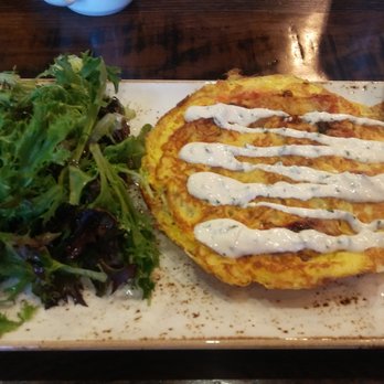 First Watch - Smoked Salmon & Roasted Vegetable Fritatta w/ Ciabatta Toast and Lemon-dressed Greens. - Breakfast & Brunch Near Me - Pittsburgh, Pennsylvania