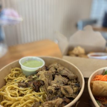 Saiga Vietnamese Eatery - Garlic Noodles with Grilled Pork - Vietnamese Near Me - Orange, California