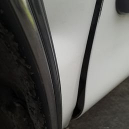 Door damage. Door damage.