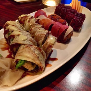 BluFish Sushi - Special spicy tuna, rainbow roll, Cali roll all with black rice - Japanese Near Me - Glenview, Illinois