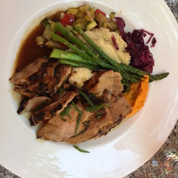 Vintage Press - Pork tenderloin medallions, mashed potatoes, asparagus. Awesome flavor, great portions, well balance food. - American Near Me - Visalia, California Vintage Press - Pork tenderloin medallions, mashed potatoes, asparagus. Awesome flavor, great portions, well balance food. - American Near Me - Visalia, California