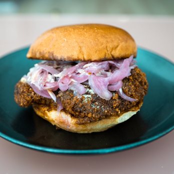 Hetchy's Hots - Rancher Dancher Sandwich - ranch powder, pickled onions, special sauce - Chicken Shop Near Me - San Francisco, California