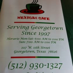 Front of menu, hours