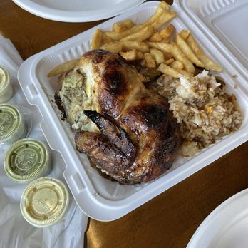DC Charcoal Chicken - 1/2 Chicken with 2 Sides - Fried Rice & French Fries - Chicken Shop Near Me - Woodbridge, Virginia