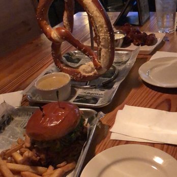 Prohibition Kitchen - Fried chicken sandwich, German pretzel, and 6 BBQ wings - Bars Near Me - St. Augustine, Florida Prohibition Kitchen - Fried chicken sandwich, German pretzel, and 6 BBQ wings - Bars Near Me - St. Augustine, Florida