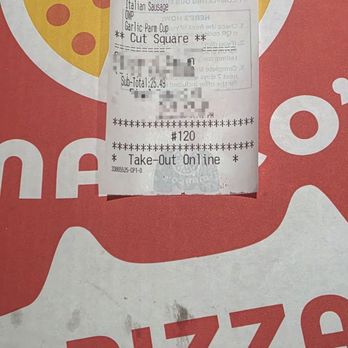 Marco's Pizza - My order was for a white sauce Pizza cut in the squares I got one with a tomato base and cut into slices - Pizza Near Me - San Diego, California