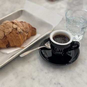 Caffè Ammi Roasting - Single Origin Espresso and an Almond Croissant! Great afternoon pick me up! - Coffee Roasteries Near Me - Pelham, New York