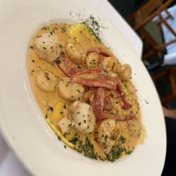 19th Hole Cafe - Cajun shrimp and scallops over lobster ravioli