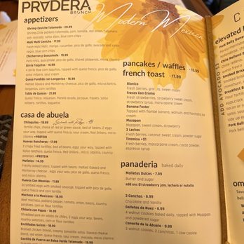 Pradera Brunch - Current Menu - Breakfast & Brunch Near Me - Costa Mesa, California