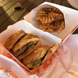Classic sliders and fries
