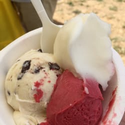 Barbera Festival - 3 flavours of ice cream and sorbet lemon and raspberry sorbet and chocolate chip ice cream