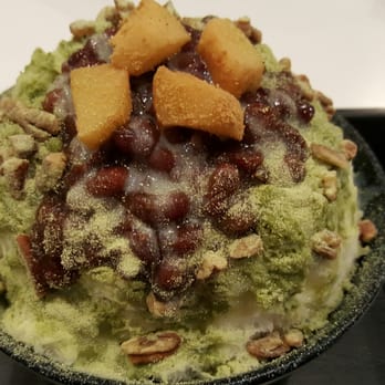 Anko - Macha Green Tea Anko with red bean, walnuts, and mochi on top - Desserts Near Me - Los Angeles, California Anko - Macha Green Tea Anko with red bean, walnuts, and mochi on top - Desserts Near Me - Los Angeles, California
