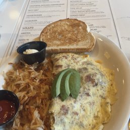 Omelette with hash browns & sourdough toast :) Omelette with hash browns & sourdough toast :)