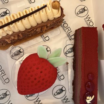 Emma’s Patisserie - From top left to right: Milk chocolate hazelnut entremet, strawberry petit gateau,Raspberry chocolate entremet. $7.25 each 05/2024 - Patisserie/Cake Shop Near Me - Ocala, Florida Emma’s Patisserie - From top left to right: Milk chocolate hazelnut entremet, strawberry petit gateau,Raspberry chocolate entremet. $7.25 each 05/2024 - Patisserie/Cake Shop Near Me - Ocala, Florida