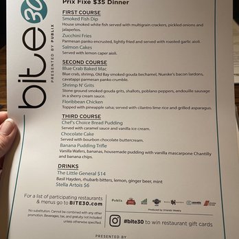 The Pinery - Bite30 menu Prix Fix for $35 - American Near Me - Orlando, Florida The Pinery - Bite30 menu Prix Fix for $35 - American Near Me - Orlando, Florida