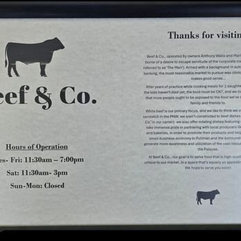 Beef & Company - Sandwiches Near Me - Pullman, Washington