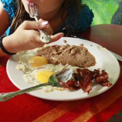 They will make food to order.  We asked for eggs with beans and well-done bacon.