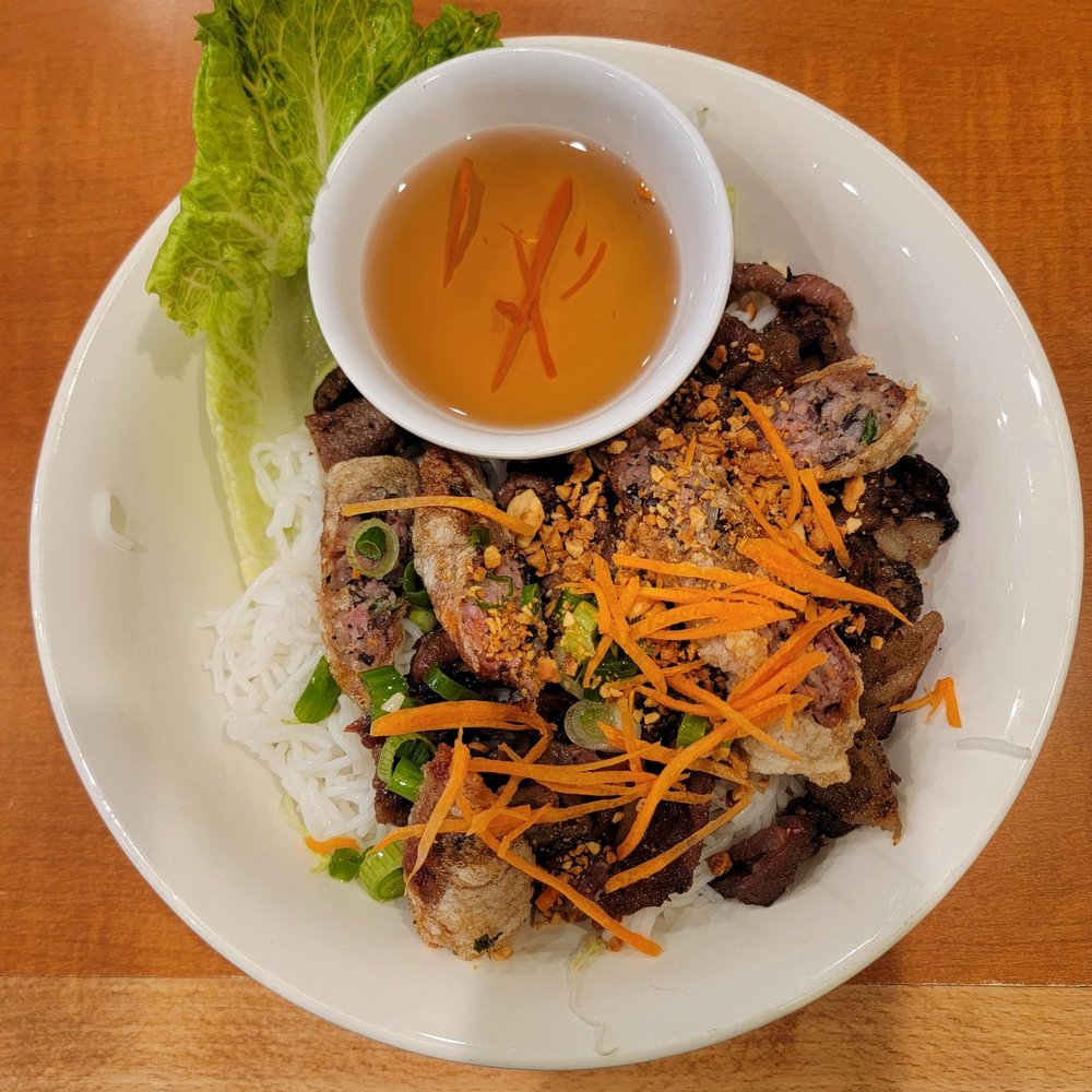 Miss Saigon - Pork vermicelli with egg rolls - Vietnamese Near Me - Tucson, Arizona Miss Saigon - Pork vermicelli with egg rolls - Vietnamese Near Me - Tucson, Arizona