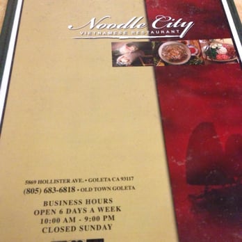 Noodle City - Menu cover - Vietnamese Near Me - Goleta, California