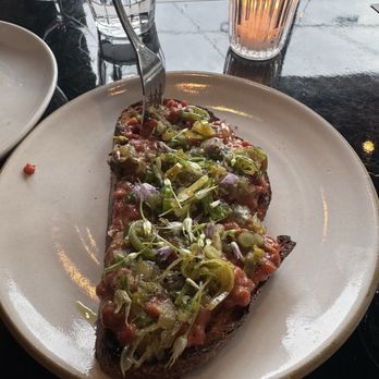Folk - Beef tartare, spring onion, garlic scape, sourdough* - New American Near Me - Nashville, Tennessee Folk - Beef tartare, spring onion, garlic scape, sourdough* - New American Near Me - Nashville, Tennessee