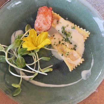 Aragosta - Famous lobster agnolotti - New American Near Me - Deer Isle, Maine