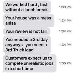 Unwanted texts after posting an honest review
