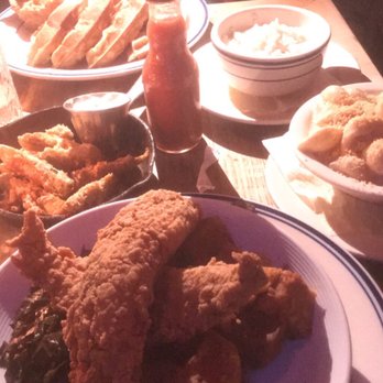 Sweet Chick - Fried fish, fried okra, Mac and cheese, greens and yams. - Southern Near Me - New York, New York
