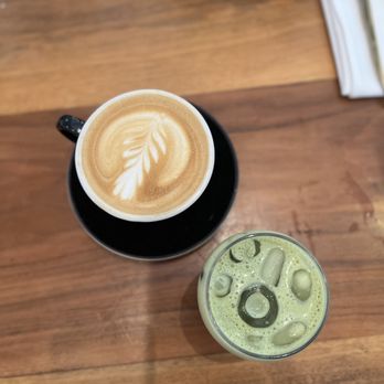 Sugar and Scribe - oat milk cappuccino and oat milk matcha - Bakeries Near Me - La Jolla, California Sugar and Scribe - oat milk cappuccino and oat milk matcha - Bakeries Near Me - La Jolla, California