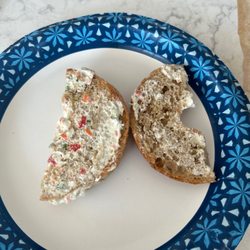 Jersey Girl Resturant Group - Bagel with hardly any veggie cream cheese
