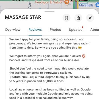 Massage Star - Part 2 of google review response - Massage Near Me - Tampa, Florida