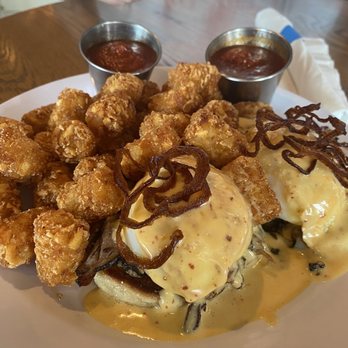 The Blue Duck - brisket eggs benny - Sandwiches Near Me - Maplewood, Missouri
