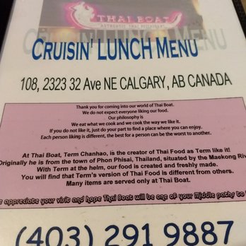 Thai Boat - Dare to speak your mind! - Thai Near Me - Calgary, Alberta