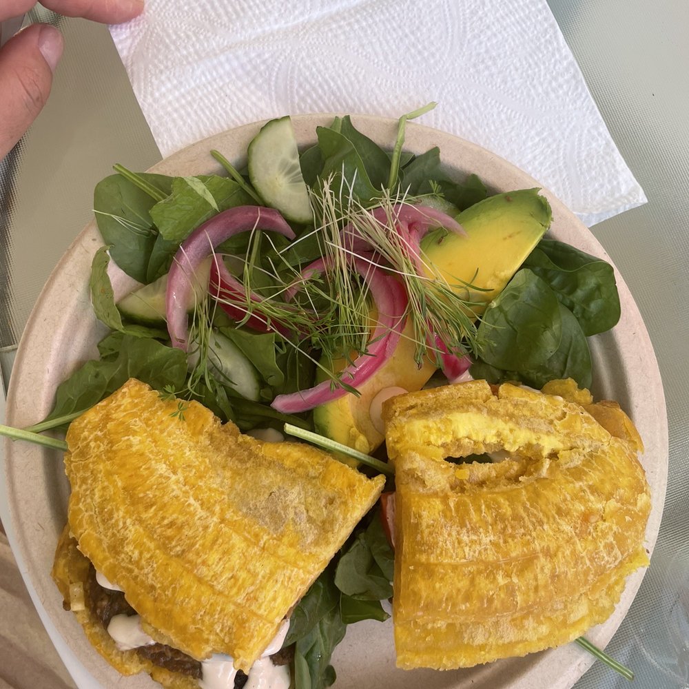 Passiflora - Plantain burger - Vegan Near Me - Rincon, Puerto Rico Passiflora - Plantain burger - Vegan Near Me - Rincon, Puerto Rico