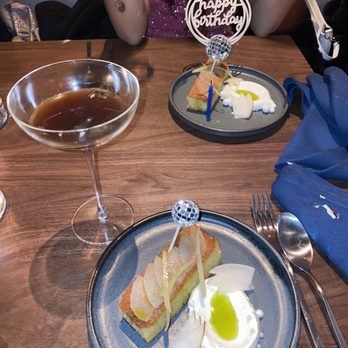 Bar 56 - olive oil cake with our custom disco ball cake toppers they were more than happy to include - New American Near Me - Brooklyn, New York Bar 56 - olive oil cake with our custom disco ball cake toppers they were more than happy to include - New American Near Me - Brooklyn, New York