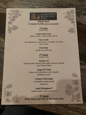 Menu photo 3 Wanda BYOB Haddonfield, NJ