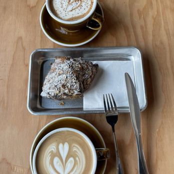Mandarin 2 - Almond croissant and mocha latte - Coffee & Tea Near Me - Pasadena, California