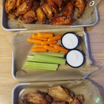 Buffalo Wild Wings - 15 (or 16?) traditional wings, half Mango Habanero and half Asian Zing, and then a 6 traditional wings, Salt & Vinegar - American Near Me - Concord, California