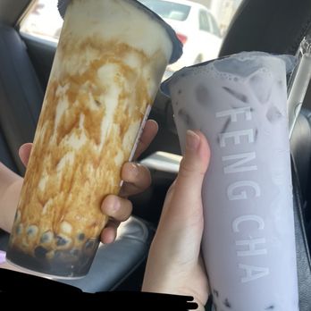 Feng Cha - Katy Green - Taro tea with boba, Brown sugar boba milk tea - Bubble Tea Near Me - Houston, Texas